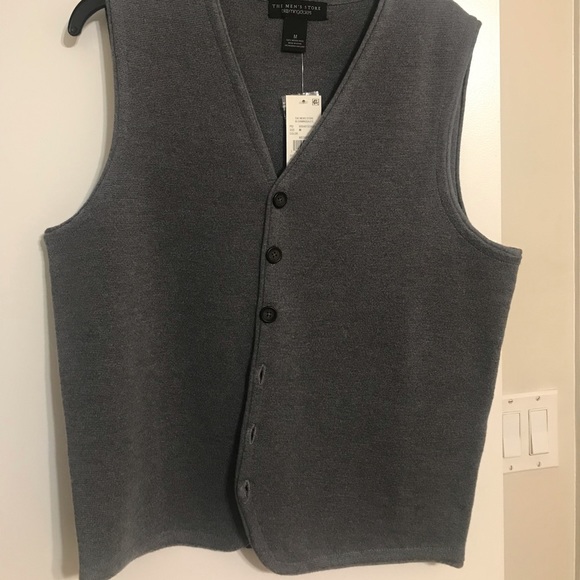 The Men's Store at Bloomingdale's Merino Wool Vest - 100% Gray Medium Large - Picture 4 of 4